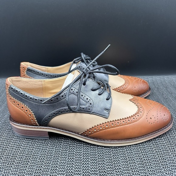 Giovanni Style Two-Toned Brown/Frey Wing-Tip Men\'s Size 8 main image 5